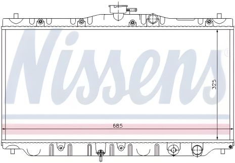 Двигуна радіатор охолодження HONDA ACCORD, NISSENS (63304)