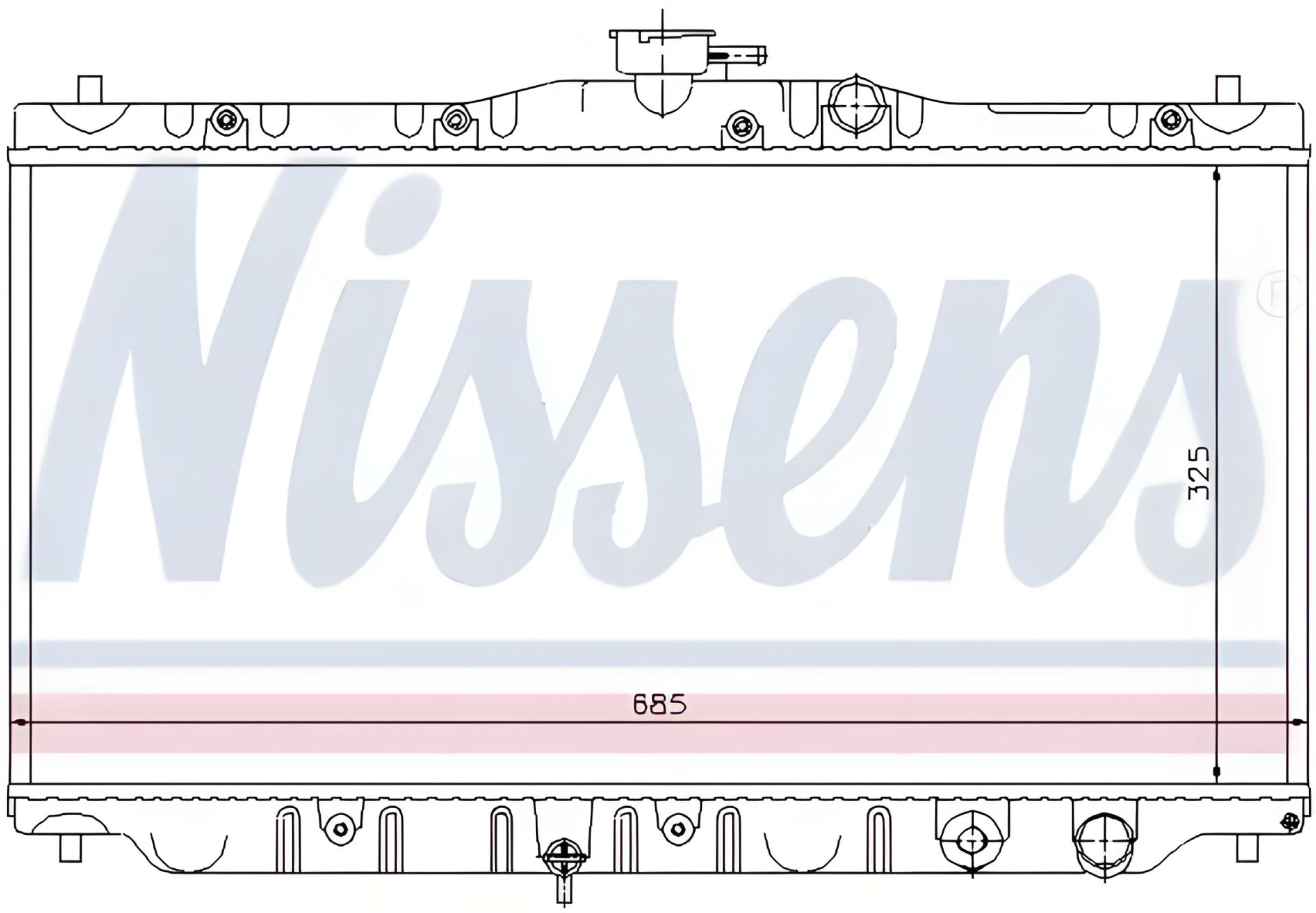 Двигуна радіатор охолодження HONDA ACCORD, NISSENS (63304) Двигуна радіатор охолодження HONDA ACCORD, NISSENS (63304)
