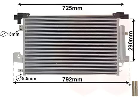 Радіатор, конденсор кондиціонера MITSUBISHI ASX, PEUGEOT 4008, Van Wezel (32005210) спеціальна версія