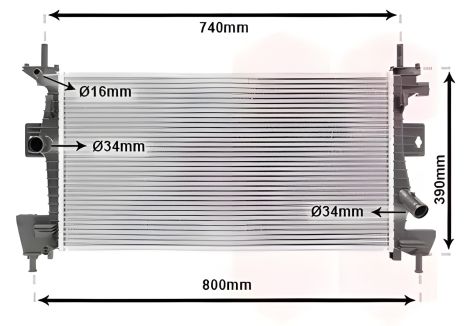 Автомобільний радіатор охолодження двигуна FORD FOCUS, Van Wezel (18002475)