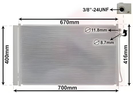 Конденсор кондиціонера, радіатор MERCEDES-BENZ SPRINTER, Van Wezel (30015710)