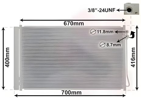 Конденсор кондиционера для MERCEDES-BENZ SPRINTER, Van Wezel (30015710) Конденсор кондиционера для MERCEDES-BENZ SPRINTER, Van Wezel (30015710)