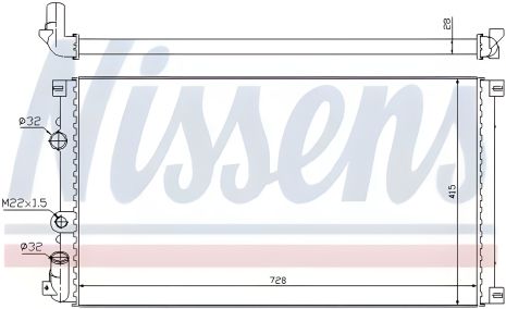 Радіатор двигуна охолодження RENAULT MASTER, NISSAN INTERSTAR, NISSENS (63812A)