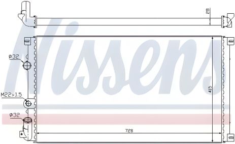 Охлаждающий радиатор для NISSAN INTERSTAR, RENAULT MASTER, NISSENS (63812A)
