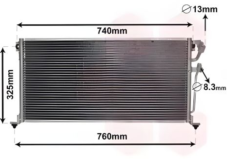 Радіатор, конденсор кондиціонера для MITSUBISHI LANCER, Van Wezel (32005220)