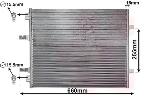 Конденсор кондиционера для радиатора NISSAN PRIMASTAR, OPEL VIVARO, Van Wezel (37005480)