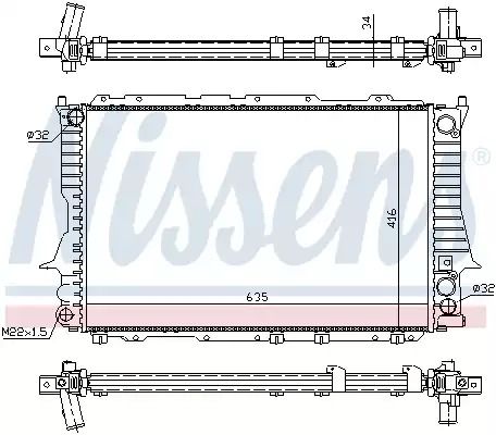 Радіатор охолодження двигуна AUDI A6, NISSENS (60459)