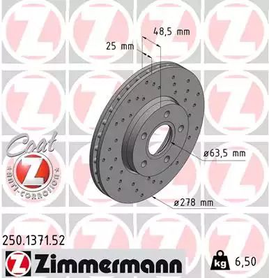 Brake Ford Focus, Zimmermann (250137152)