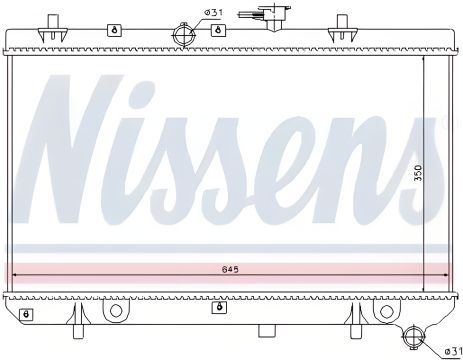 Радіатор охолодження двигуна для KIA Rio від NISSENS Радіатор охолодження двигуна для KIA Rio від NISSENS