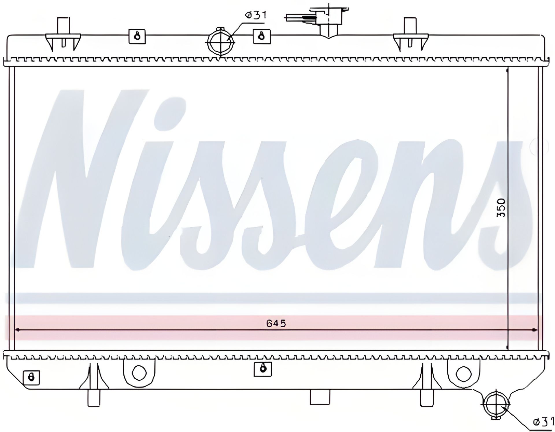 Радіатор охолодження двигуна для KIA Rio від NISSENS Радіатор охолодження двигуна для KIA Rio від NISSENS