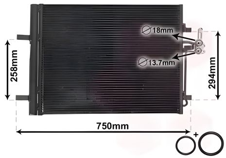 Радіатор-конденсор кондиціонера LAND ROVER, FORD MONDEO, Van Wezel (18005427)