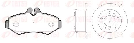 Гальмівні диски комплект + колодки VW LT, MERCEDES-BENZ SPRINTER, REMSA (873301)