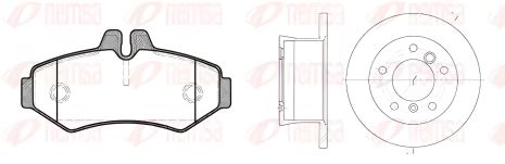 Тормозной комплект, 2 диска + 4 колодки для VW LT, MERCEDES-BENZ SPRINTER, REMSA (873301) Тормозной комплект, 2 диска + 4 колодки для VW LT, MERCEDES-BENZ SPRINTER, REMSA (873301)