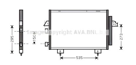 Автоконденсор кондиционера TOYOTA RAV4, AVA COOLING (TO5281D)