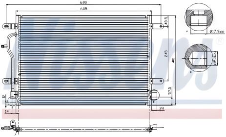 Радіатор конденсор кондиціонера AUDI A4, NISSENS (94665)
