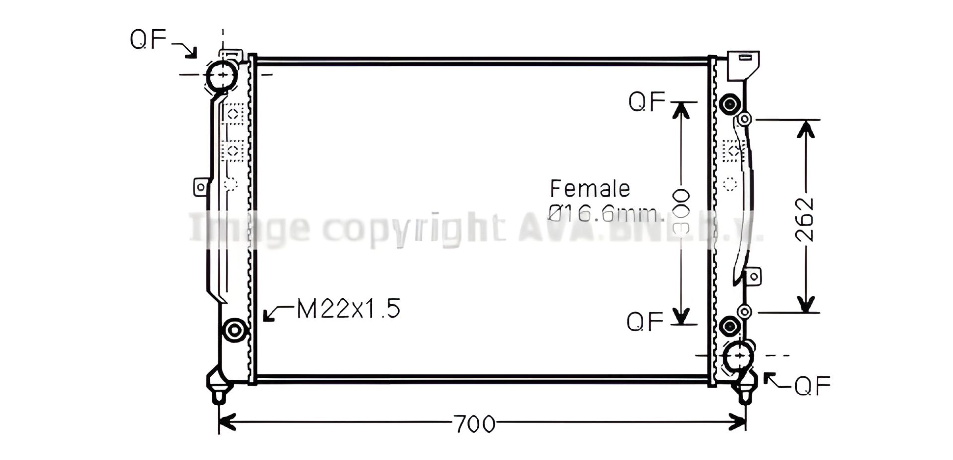Радіатор двигуна охолодження SKODA SUPERB, VW PASSAT, AVA COOLING (AIA2125) Радіатор двигуна охолодження SKODA SUPERB, VW PASSAT, AVA COOLING (AIA2125)