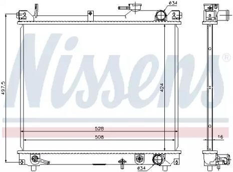 Радіатор охолодження двигуна Suzuki GRAND VITARA, NISSENS (641757)