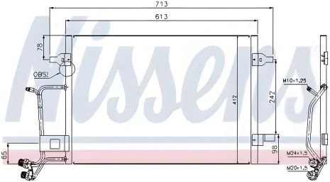 Радиатор-конденсор кондиционера для AUDI A6, NISSENS (94593)