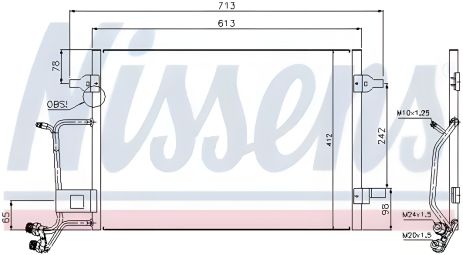 Радиатор-конденсор кондиционера для AUDI A6, NISSENS (94593)
