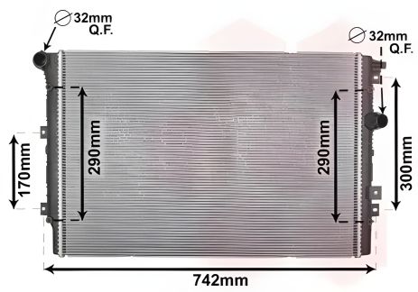 Радіатор охолодження двигуна для SEAT ALHAMBRA, VW SHARAN, Van Wezel (58002324)