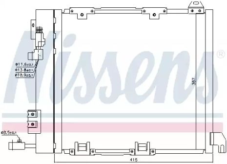 Радиатор, конденсор кондиционера CHEVROLET ASTRA, OPEL ASTRA, NISSENS (94385)