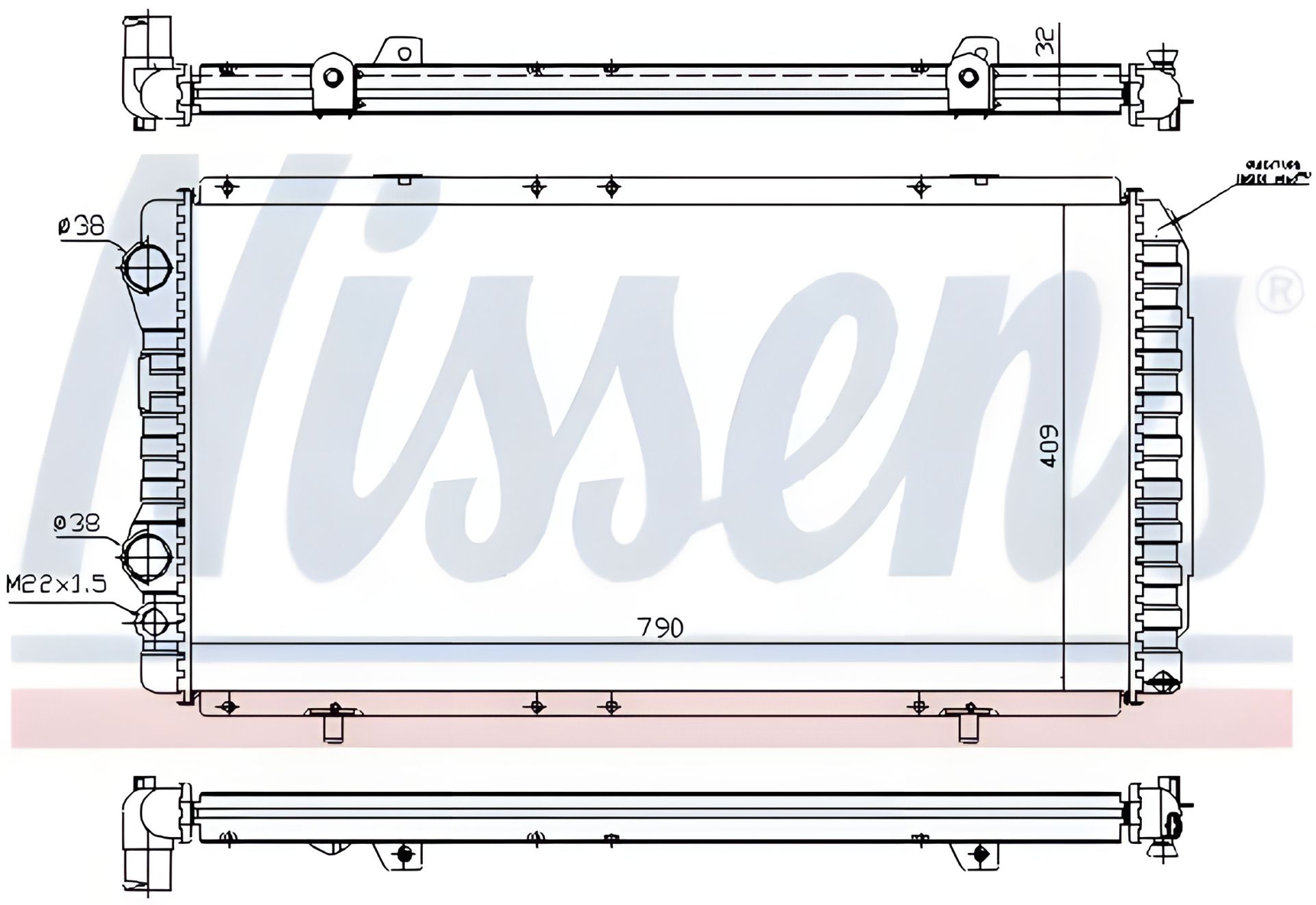 Охолодження двигуна радіатор PEUGEOT BOXER, FIAT DUCATO, NISSENS (61390) Охолодження двигуна радіатор PEUGEOT BOXER, FIAT DUCATO, NISSENS (61390)