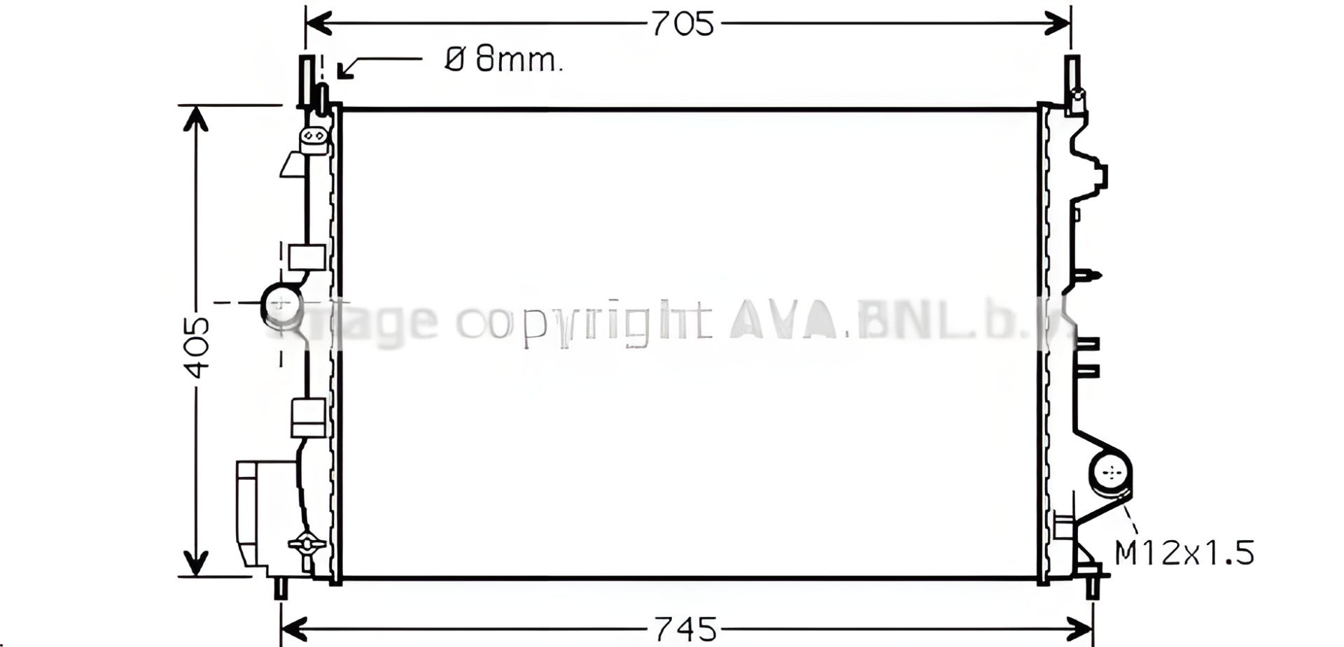 Радиатор охлаждения двигателя FIAT CROMA, OPEL VECTRA, AVA COOL Радиатор охлаждения двигателя FIAT CROMA, OPEL VECTRA, AVA COOL