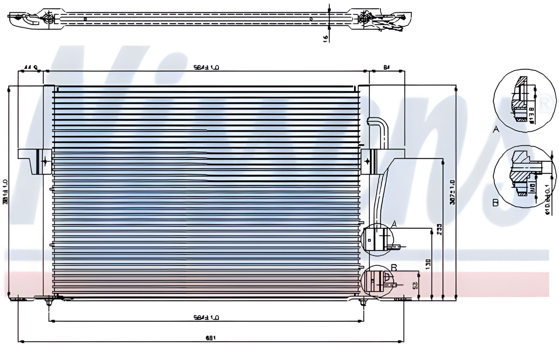 Радіатор, конденсор кондиціонера для FORD COUGAR, NISSENS (94308) нержавіючий Радіатор, конденсор кондиціонера для FORD COUGAR, NISSENS (94308) нержавіючий