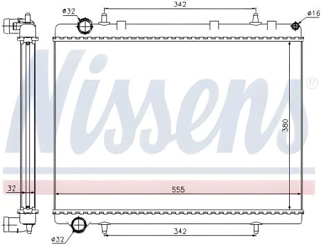 Охолодження двигуна радіатор CITROËN C5, PEUGEOT 308, NISSENS (63601) Охолодження двигуна радіатор CITROËN C5, PEUGEOT 308, NISSENS (63601)
