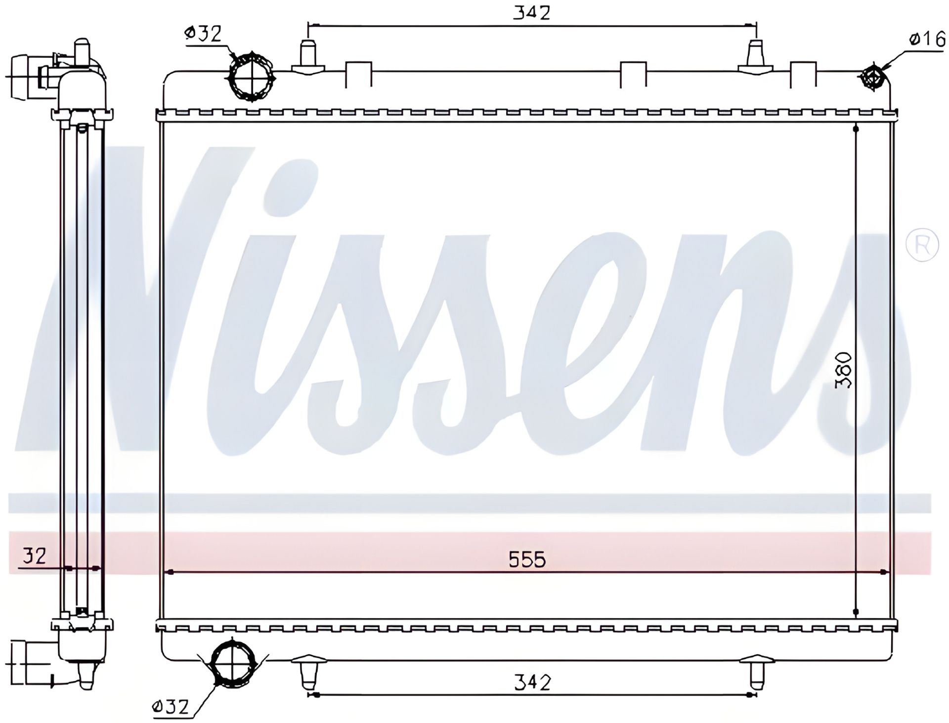 Радиатор охлаждения двигателя NISSENS (63601) для CITROËN C5, PEUGEOT 308 Радиатор охлаждения двигателя NISSENS (63601) для CITROËN C5, PEUGEOT 308