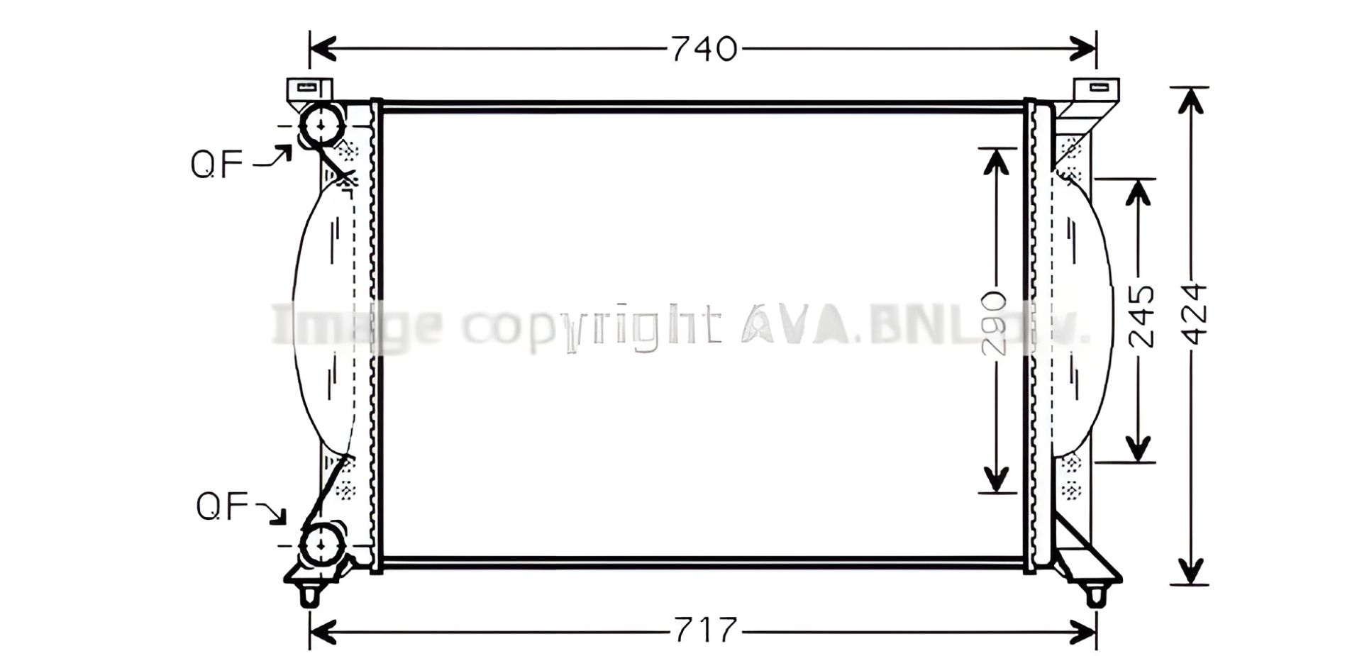 Радіатор охолодження двигуна SEAT EXEO, AUDI A4, AVA COOLING (AI2201) - потужний охолоджувач Радіатор охолодження двигуна SEAT EXEO, AUDI A4, AVA COOLING (AI2201) - потужний охолоджувач