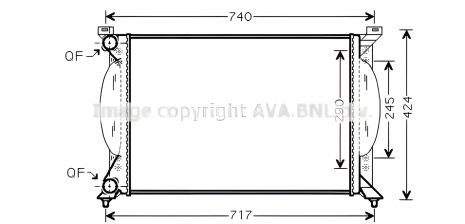 Радіатор охолодження двигуна SEAT EXEO, AUDI A4, AVA COOLING (AI2201) - потужний охолоджувач Радіатор охолодження двигуна SEAT EXEO, AUDI A4, AVA COOLING (AI2201) - потужний охолоджувач
