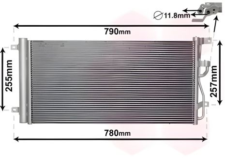 Радіатор, конденсор кондиціонера для CHEVROLET CAPTIVA, OPEL ANTARA, Van Wezel (37005612)