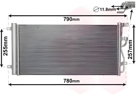 Радіатор, конденсор кондиціонера для CHEVROLET CAPTIVA, OPEL ANTARA, Van Wezel (37005612)