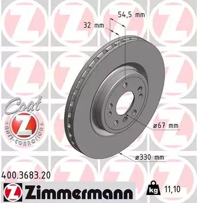 Диск тормозной MERCEDES-BENZ GLE, ZIMMERMANN (400368320)