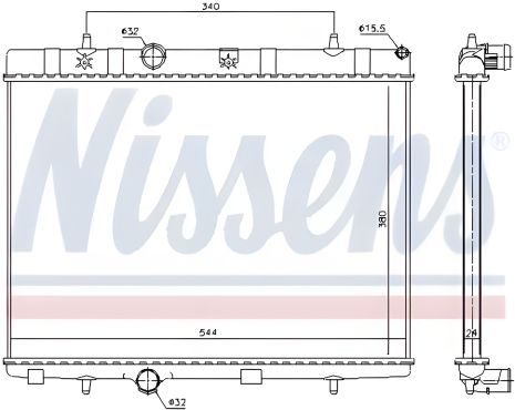 Радиатор охлаждения двигателя для VAUXHALL CROSSLAND, OPEL CROSSLAND, NISSENS (636007)