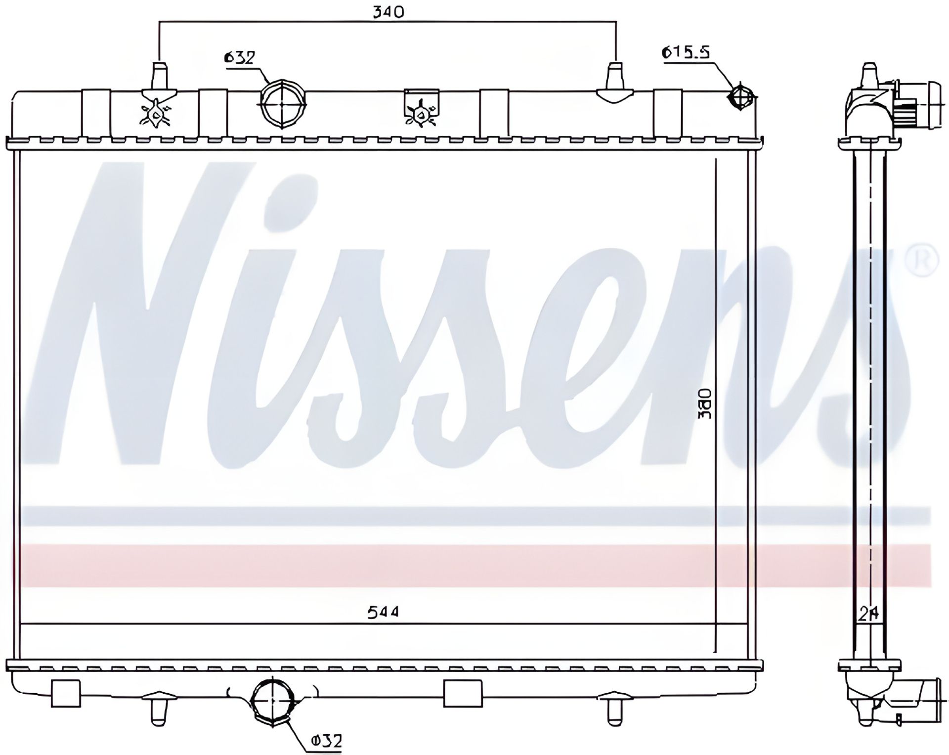 Двигунний радіатор для VAUXHALL CROSSLAND, OPEL CROSSLAND, NISSENS (636007) Двигунний радіатор для VAUXHALL CROSSLAND, OPEL CROSSLAND, NISSENS (636007)