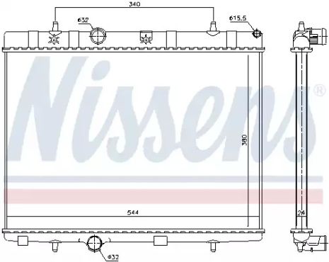 Радиатор охлаждения двигателя VAUXHALL CROSSLAND, OPEL CROSSLAND, NISSENS (636007)