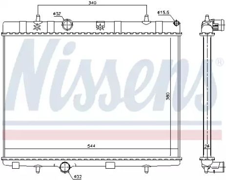 Радиатор охлаждения двигателя VAUXHALL CROSSLAND, OPEL CROSSLAND, NISSENS (636007)