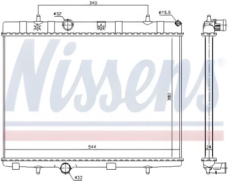Радіатор охолодження двигуна VAUXHALL CROSSLAND, OPEL CROSSLAND, NISSENS (636007)