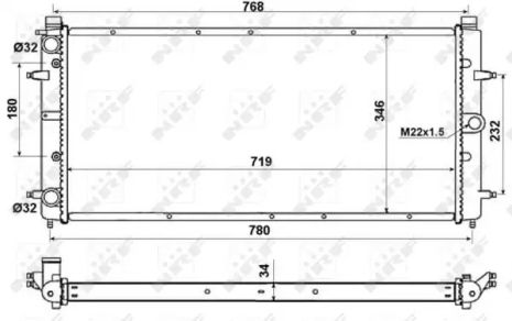 Радиатор охлаждения двигателя VW TRANSPORTER, NRF (509514)