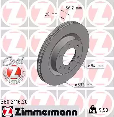 Brake Mitsubishi Pajero, Zimmermann (380211620)