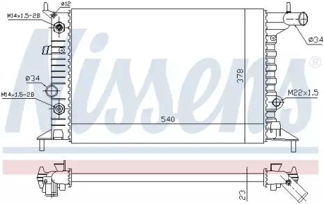 Радіатор охолодження двигуна VAUXHALL VECTRA, OPEL VECTRA, NISSENS (630691)