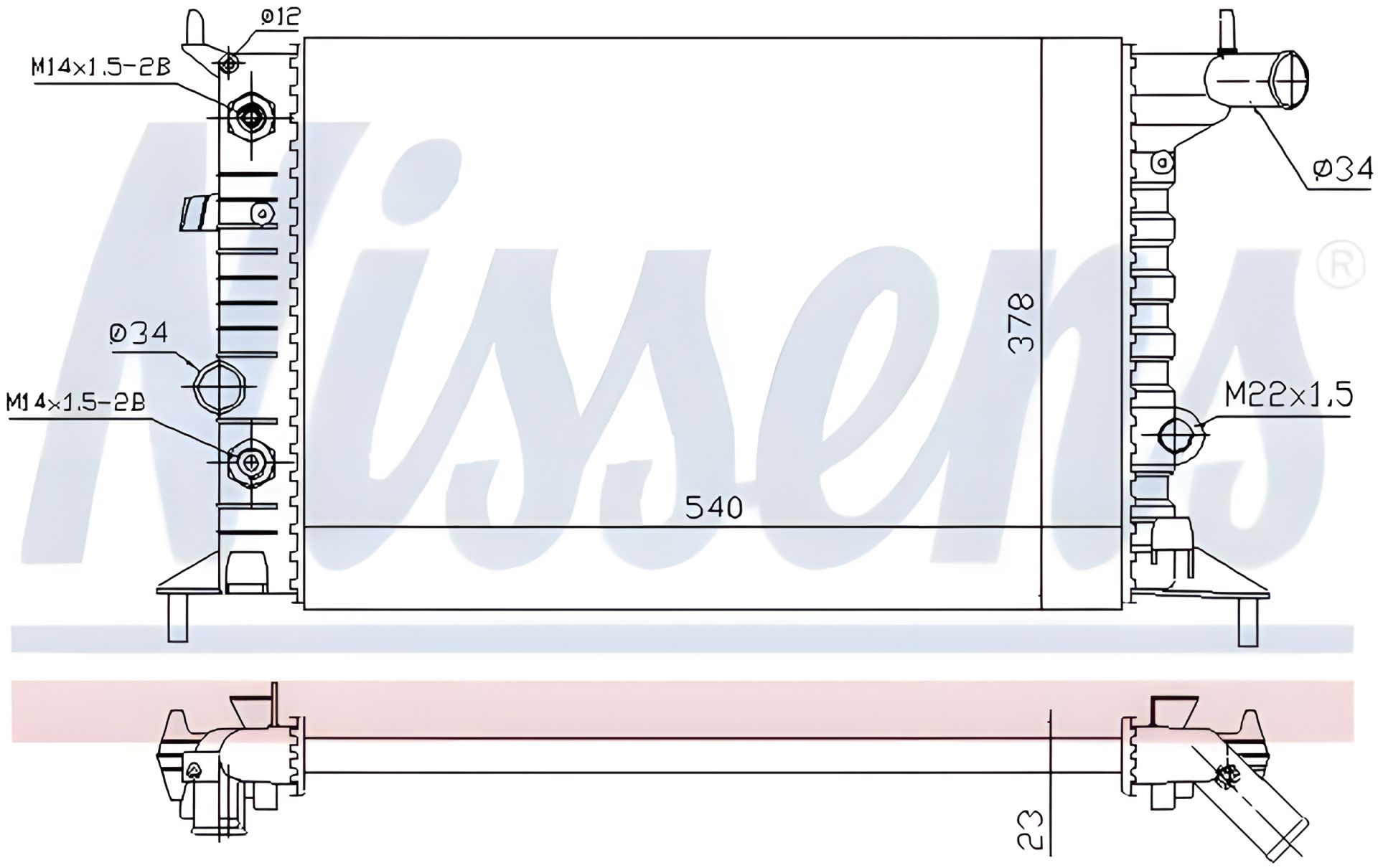 Охолодження радіатор двигуна VAUXHALL VECTRA, OPEL VECTRA, NISSENS (630691) Охолодження радіатор двигуна VAUXHALL VECTRA, OPEL VECTRA, NISSENS (630691)
