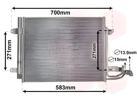 Радіатор, конденсор кондиціонера для VW CADDY, Van Wezel (58005211)