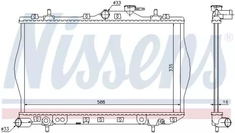 Радіатор охолодження двигуна HYUNDAI ACCENT, NISSENS (622971)