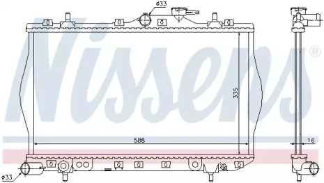 Hyundai Accent, радіатор охолодження двигуна Nissens (622971)