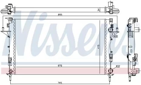 Радіатор охолодження двигуна RENAULT ESPACE, NISSENS (63816)