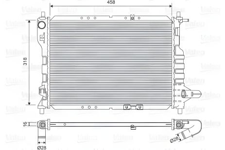 Радиатор охлаждения двигателя для CHEVROLET SPARK, VALEO (701598)