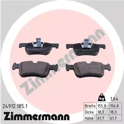 Набір гальмівних колодок, BMW 4 DISC BARKE, Zimmermann (249121851)